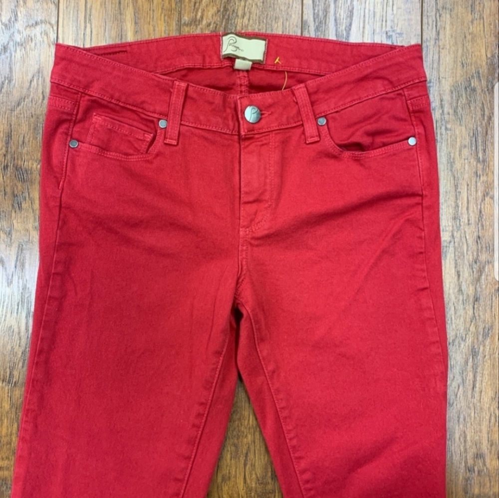 PAIGE Women's Red Skinny Jeans